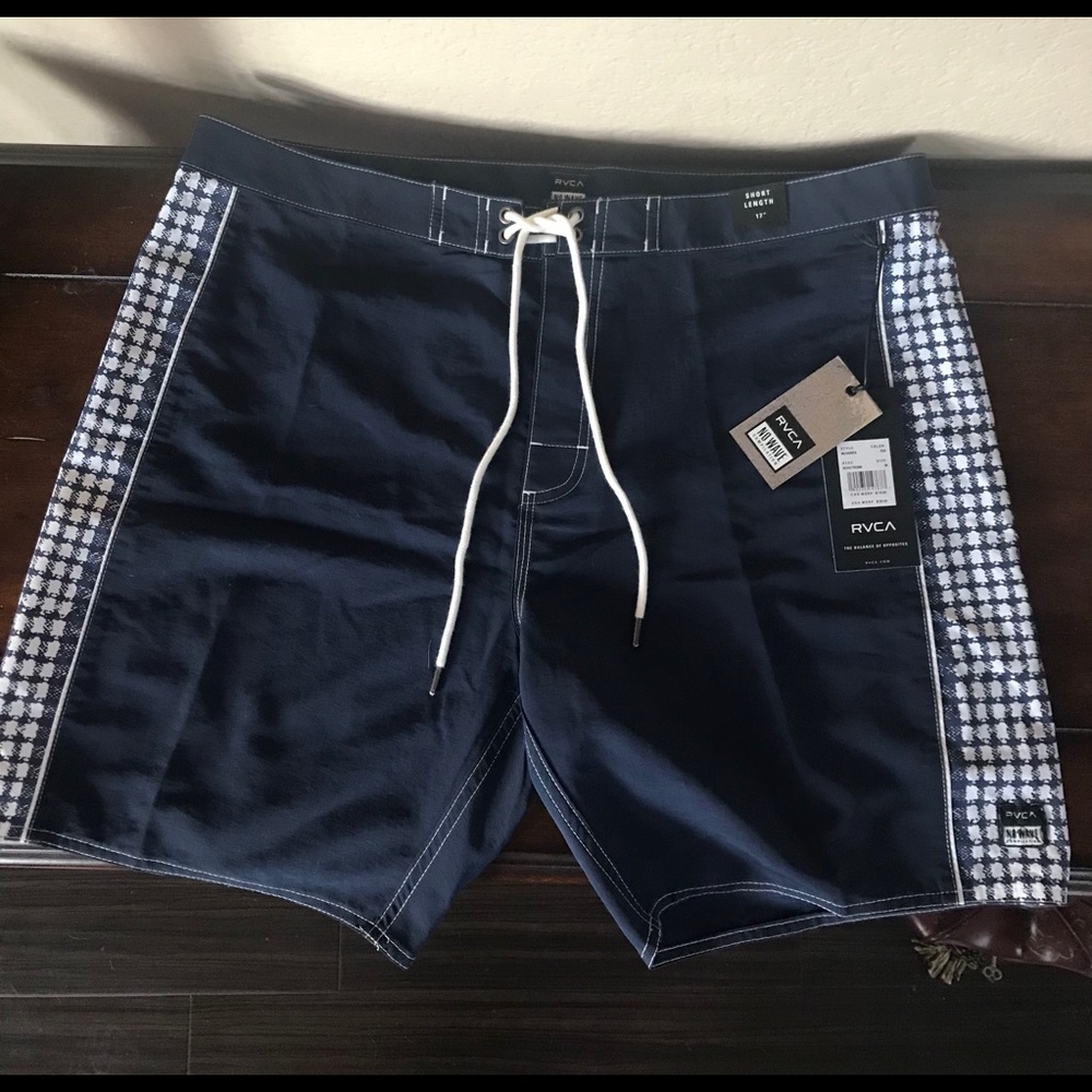 RVCA Men’s Boys Navy Blue Board Shorts 36